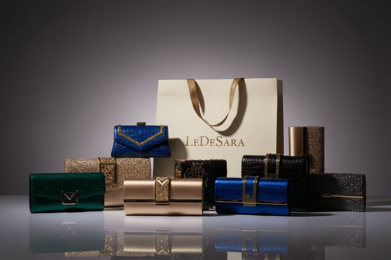 Luxury clutches collection featuring stylish designs and elegant colors by LeDeSaRa.