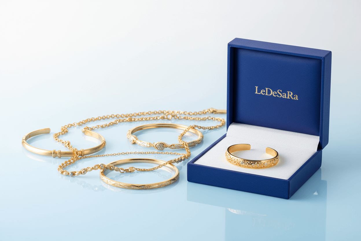 gold plated bracelets by LeDeSaRa. Shop Trendy Bracelets - Enhance Your Style