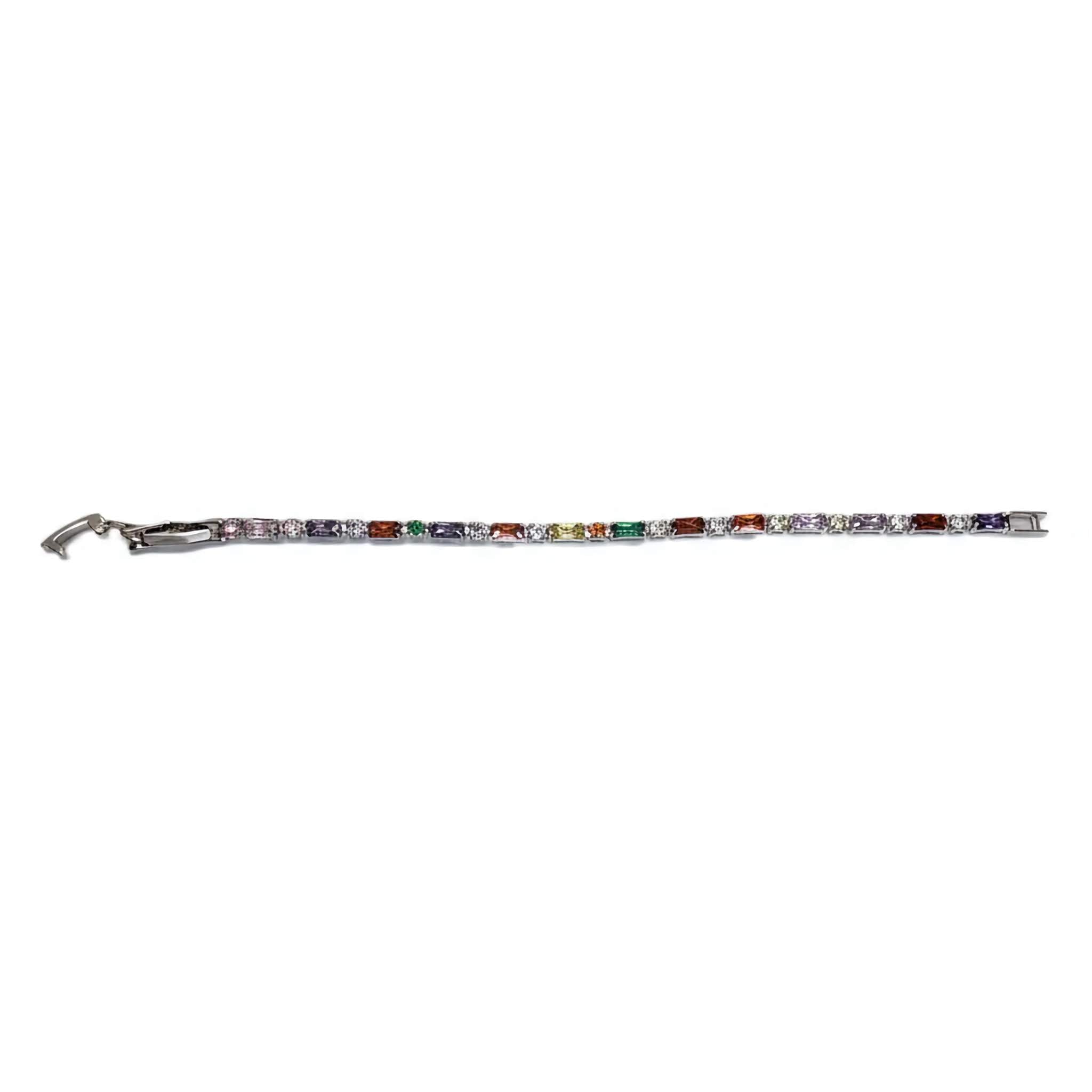 Bracelet with colorful gemstones on a white background
