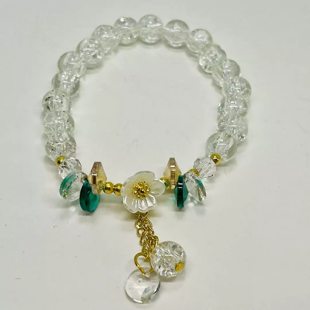 Buy white Glass Beads Bracelets with Charms
