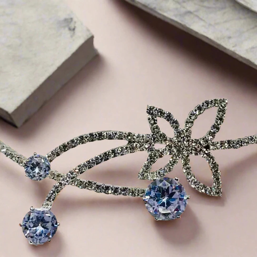 Handcrafted butterfly choker necklace for women with zirconium inlay