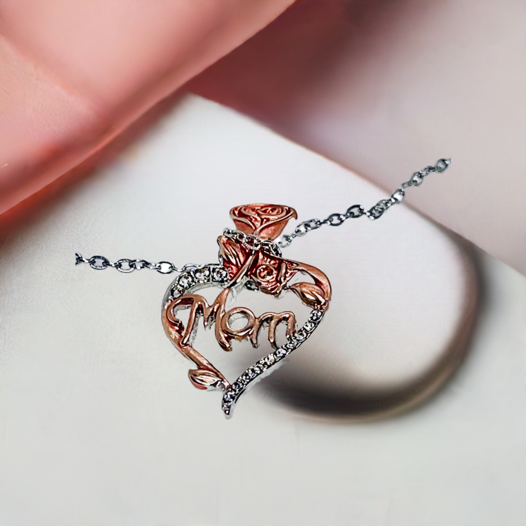 Mom Pendant chain, Minimalist Heart shape