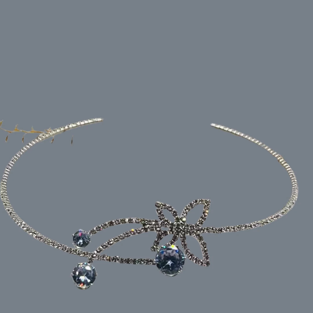 Ledesara Handcrafted butterfly choker necklace for women with zirconium inlay