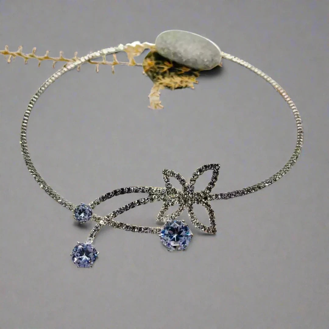 Premium Handcrafted butterfly choker necklace for women with zirconium inlay
