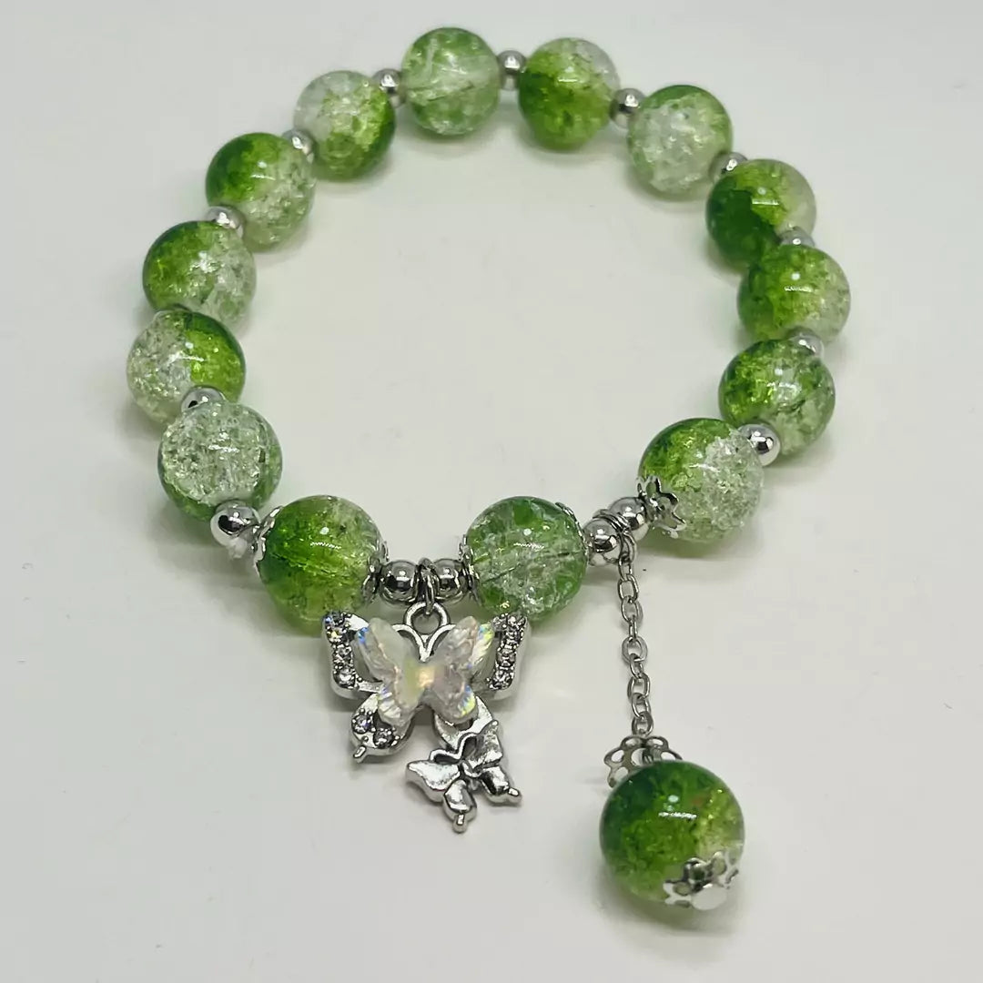 Shop green Glass Beads Bracelets with Charms