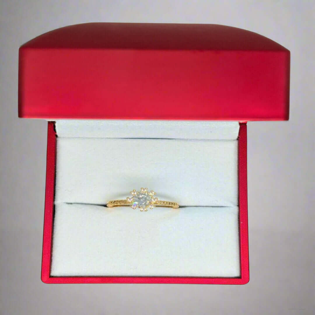 Golden Clear Stone Ring