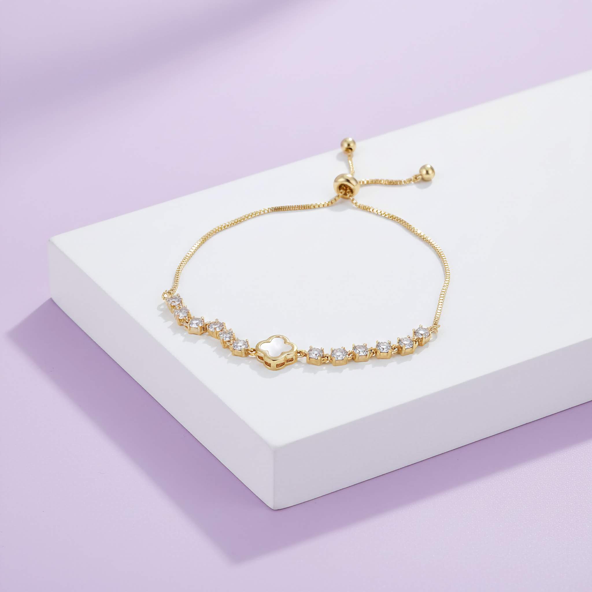 Twilight Clover Spark Bracelet | Elegant 18K Gold Plated Jewelry