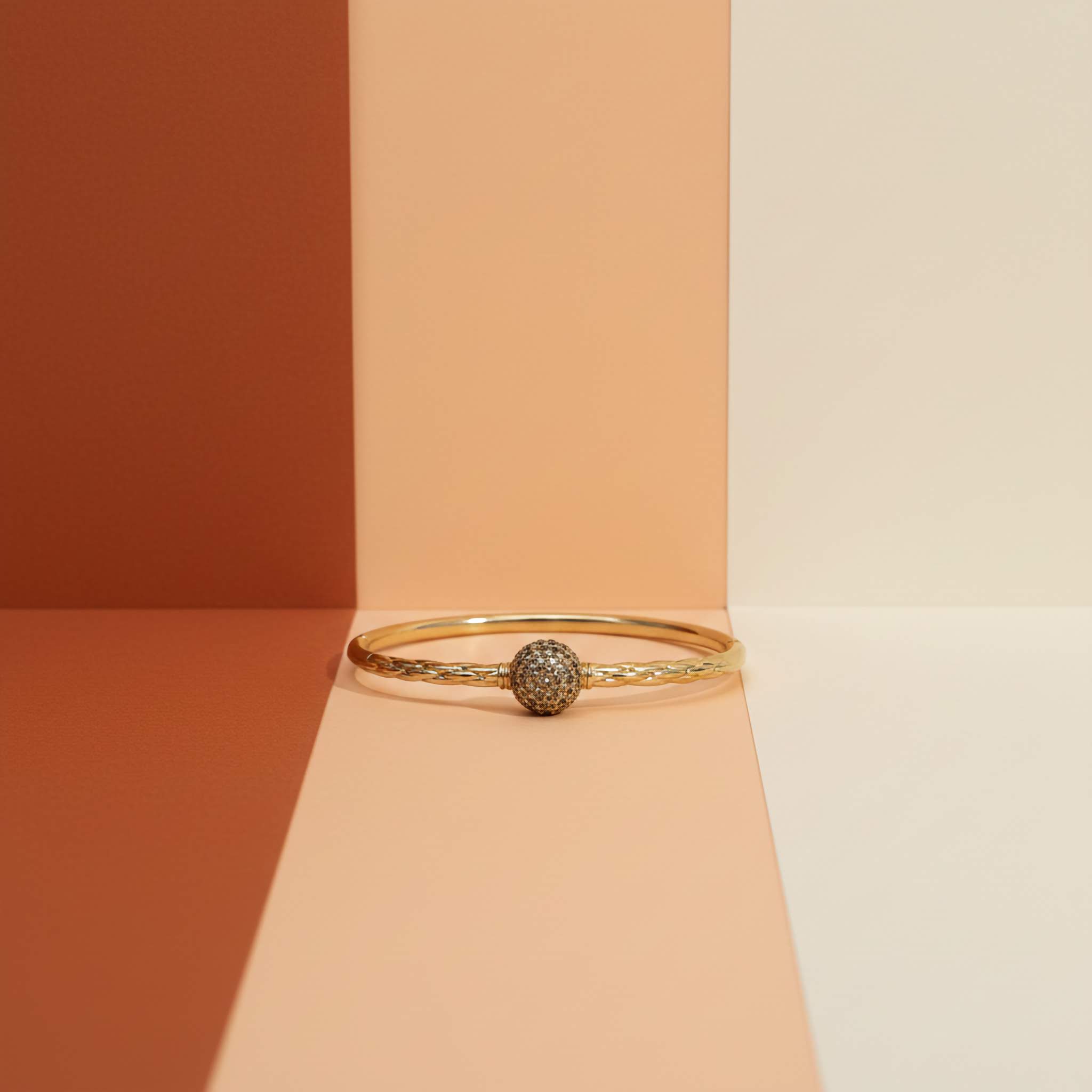 Regal Orbit Gold Bracelet | 18K Gold Plated Charm Bangle