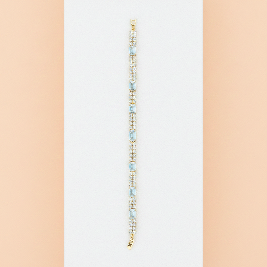 Crystal Royale Tennis Bracelet | Gold-Plated Luxury Crystal Bracelet