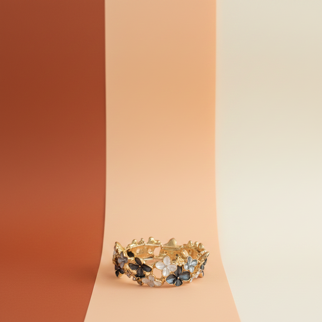 Floral Majesty Gold Bangle