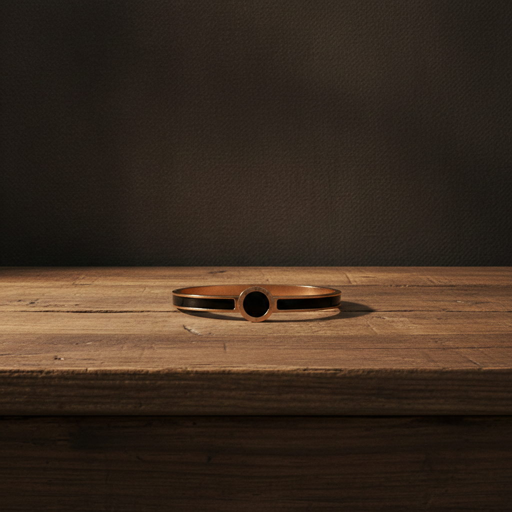 Black & Rose Gold Minimalist Bangle