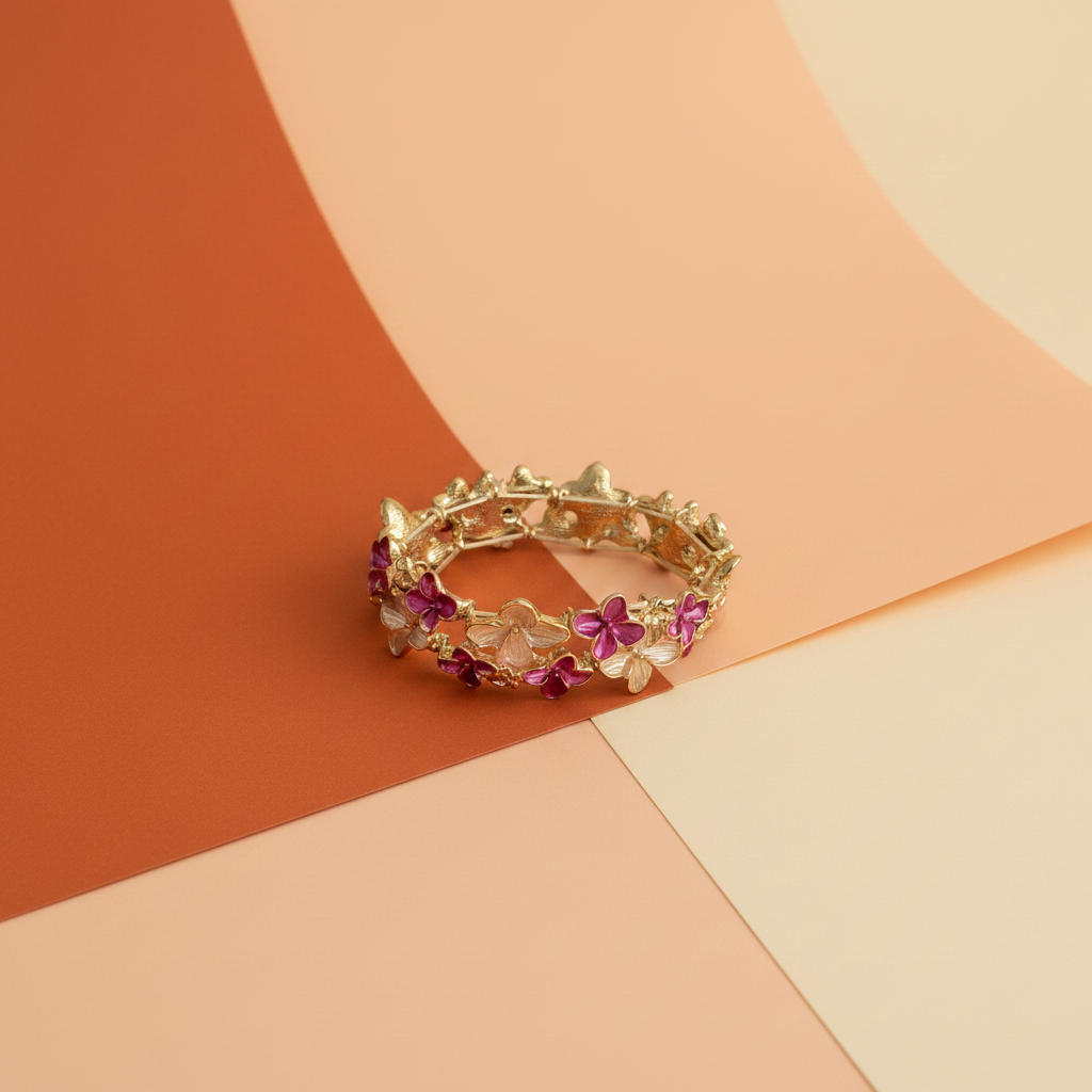 Floral Majesty Gold Bangle