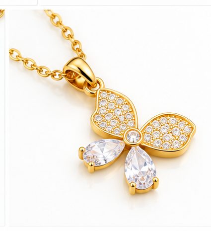 LeDeSaRa butterfly necklace detail white background