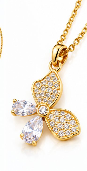 LeDeSaRa butterfly necklace pendant white background