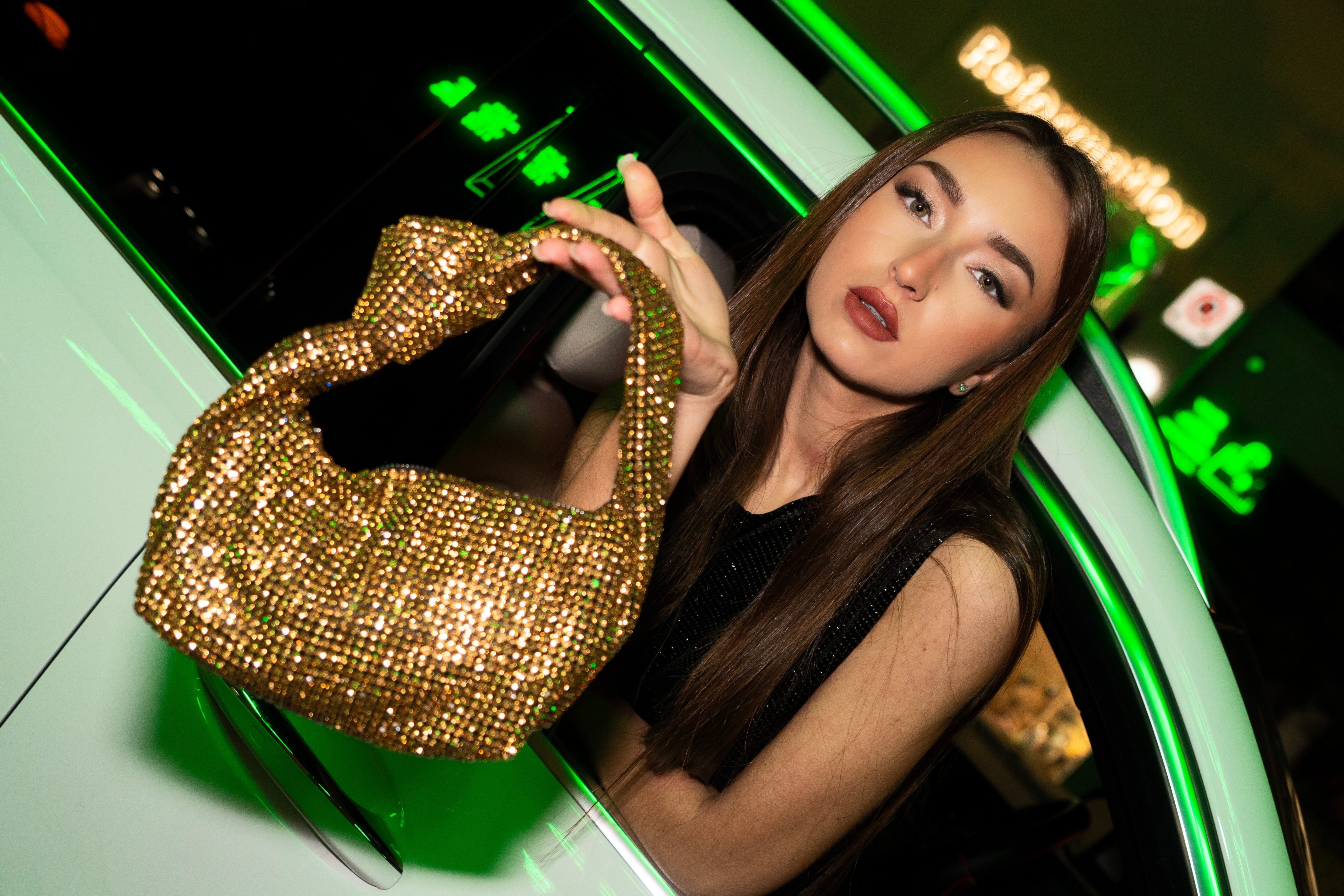 Glam Bow Shoulder Bag Gold