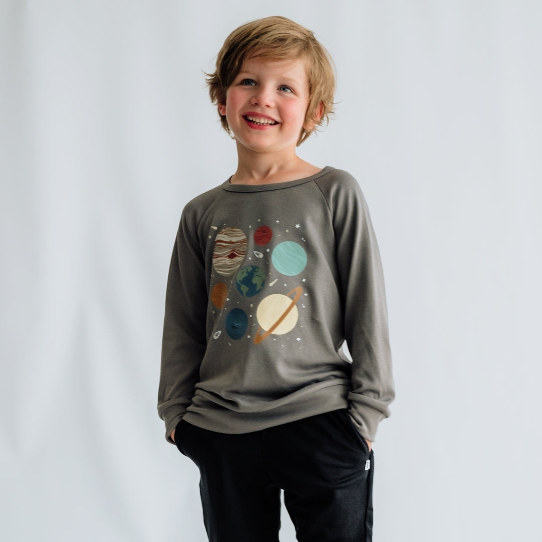 Baby/Kids Graphic Bamboo Raglan Sleeve Pullover