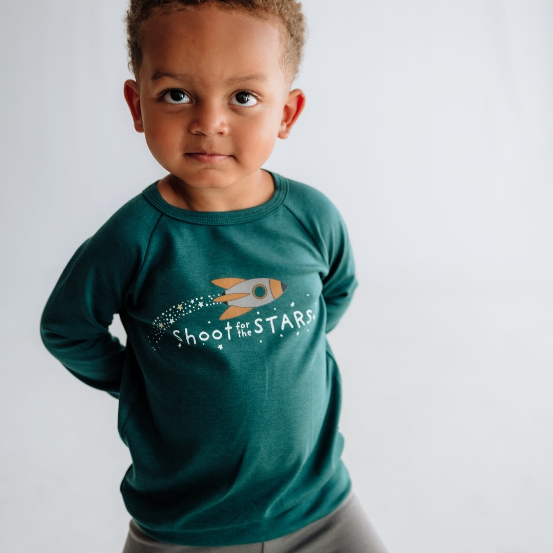 Baby/Kids Graphic Bamboo Raglan Sleeve Pullover