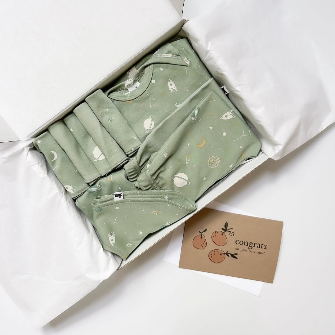 Bamboo Baby Capsule Gift Box - Outer Space & Sage