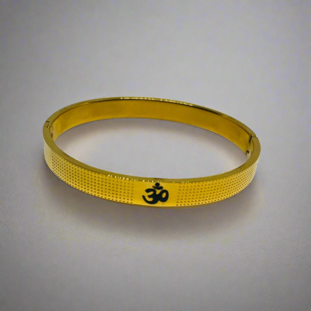 Gold plated om bangle