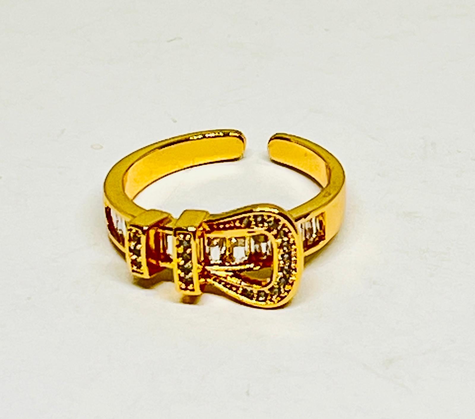 18K Gold-Plated Belt Style Ring