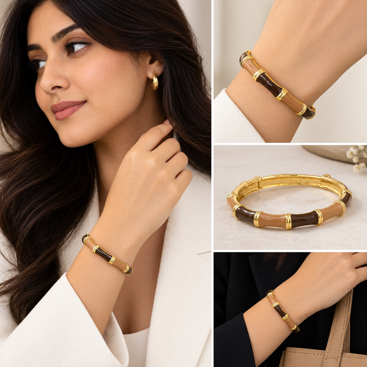 Gold-Plated Zirconia Bangle Bracelet for Women 18K Gold Plated Luxury bangle