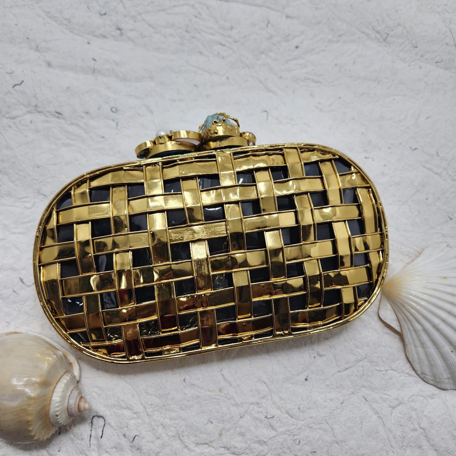 GRACE gold clutch bag