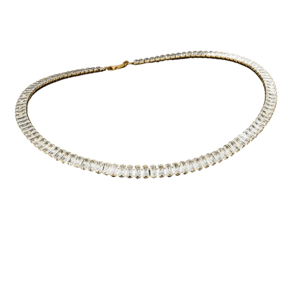 Diamond necklace on a white background