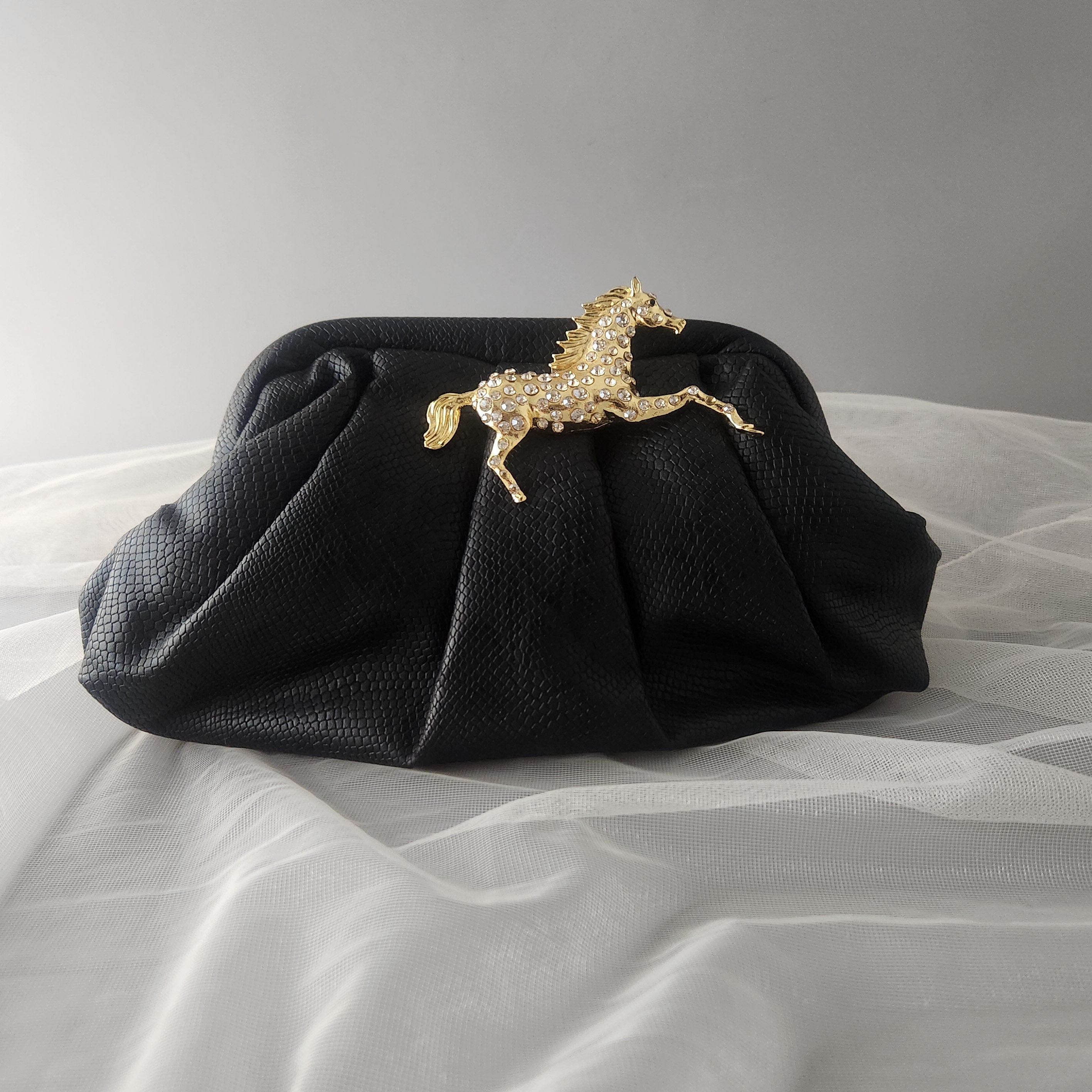 Midnight Stallion Cloud Clutch