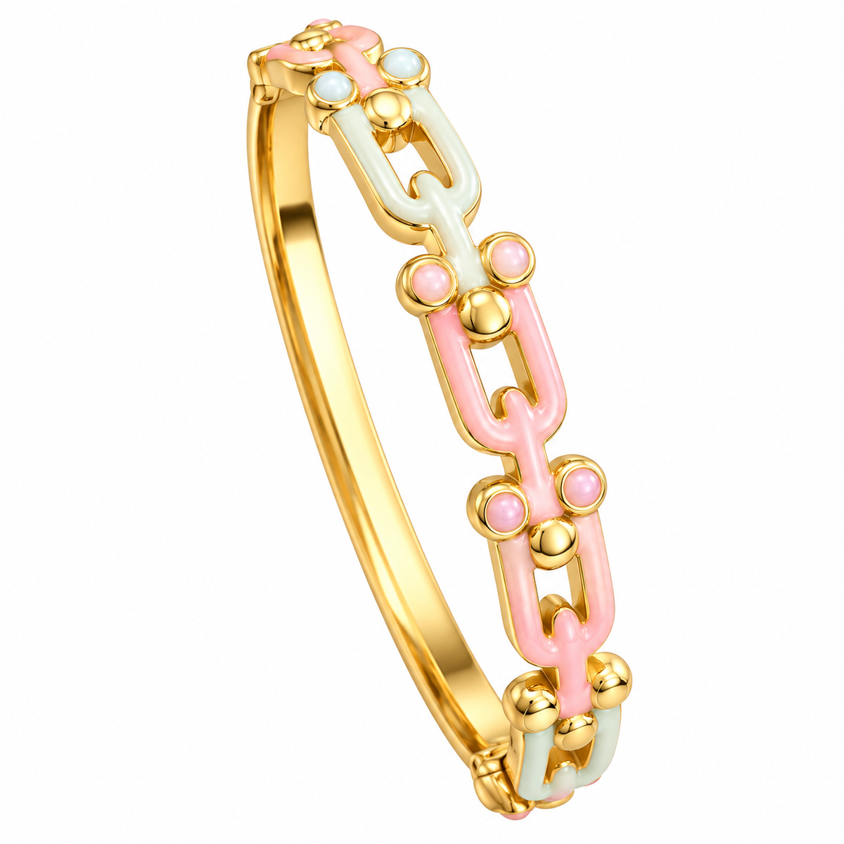 Modern Multi-Link Statement Bangle for Women| 18K Gold Plated Luxury
