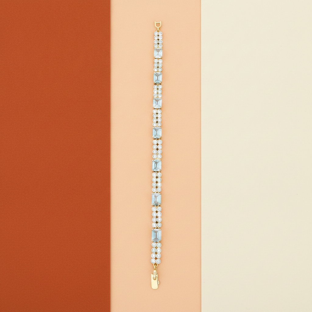 Crystal Royale Tennis Bracelet | Gold-Plated Luxury Crystal Bracelet
