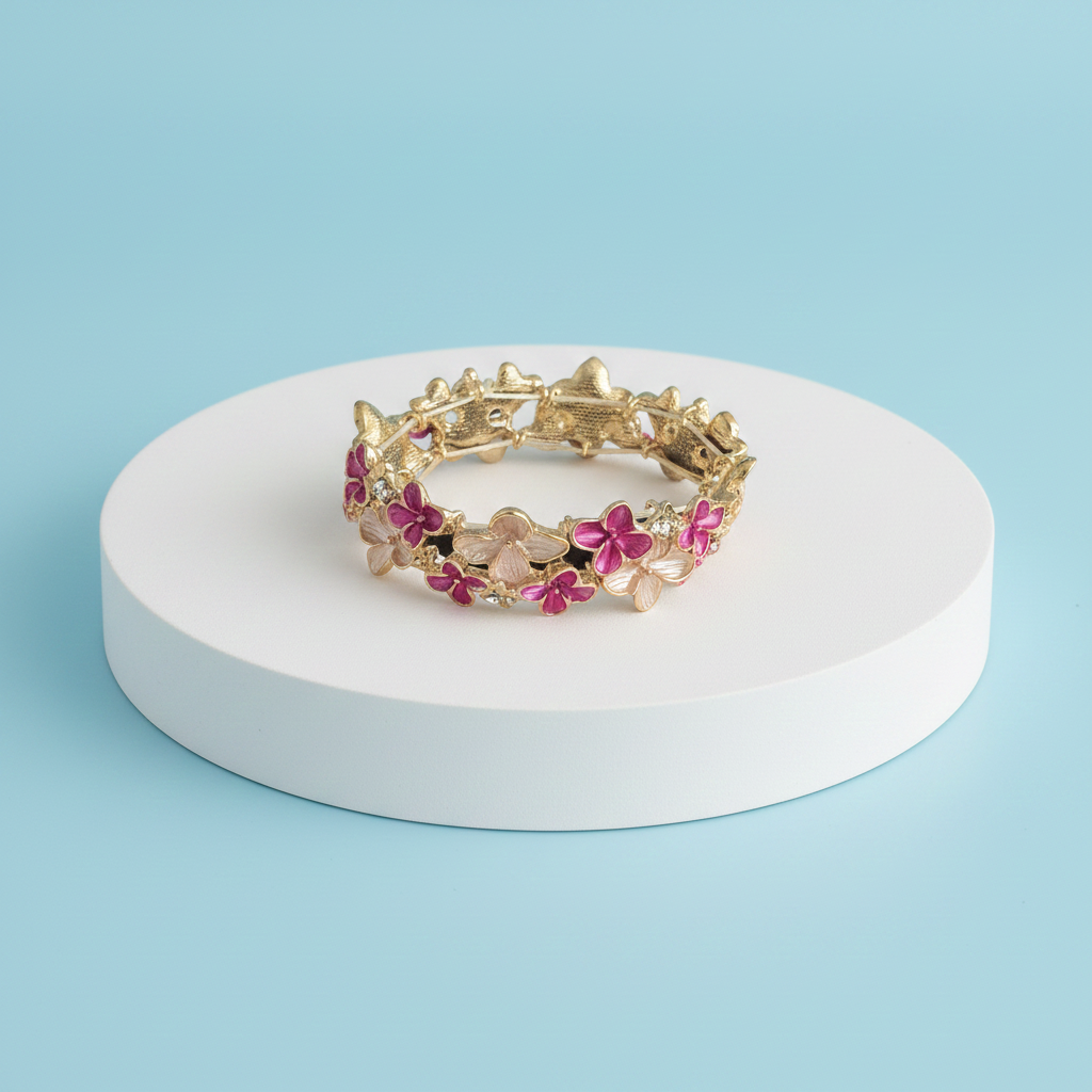 Floral Majesty Gold Bangle