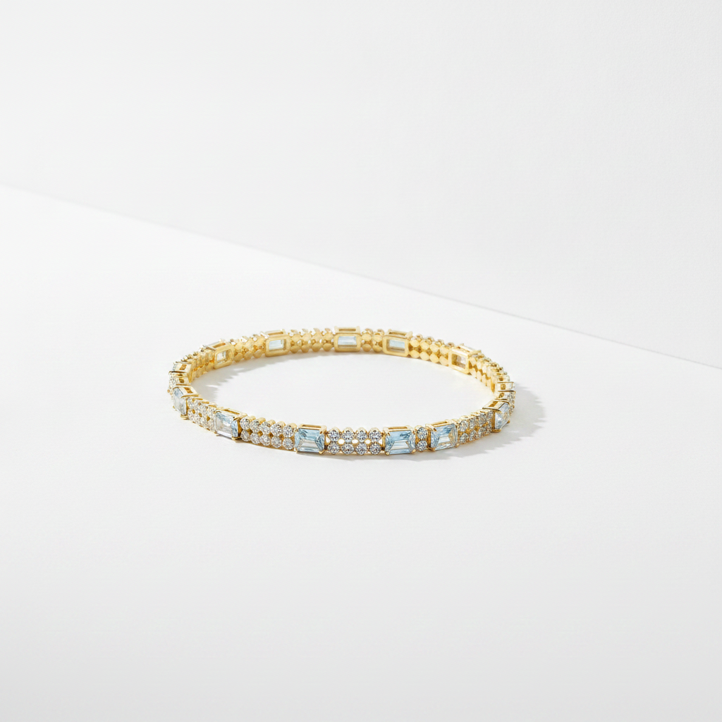 Crystal Royale Tennis Bracelet | Gold-Plated Luxury Crystal Bracelet