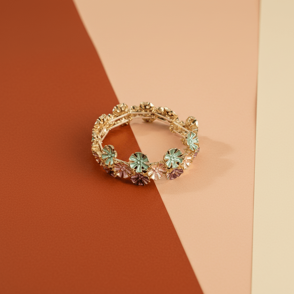 Floral Majesty Gold Bangle