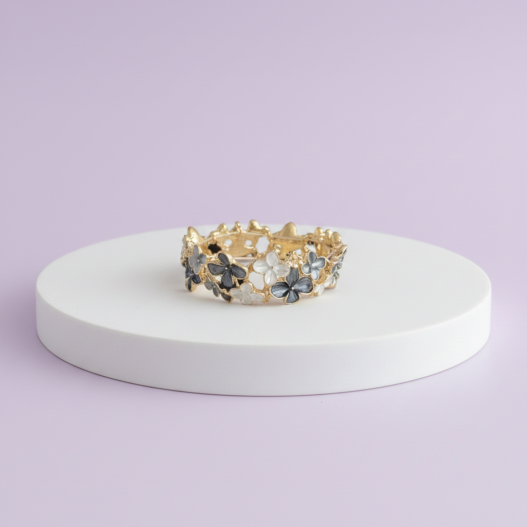 Floral Majesty Gold Bangle