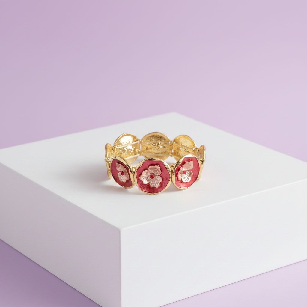 Floral Majesty Gold Bangle