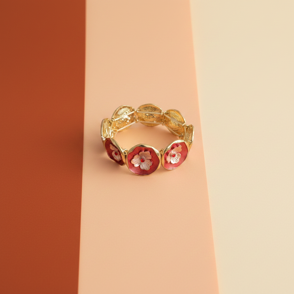 Floral Majesty Gold Bangle