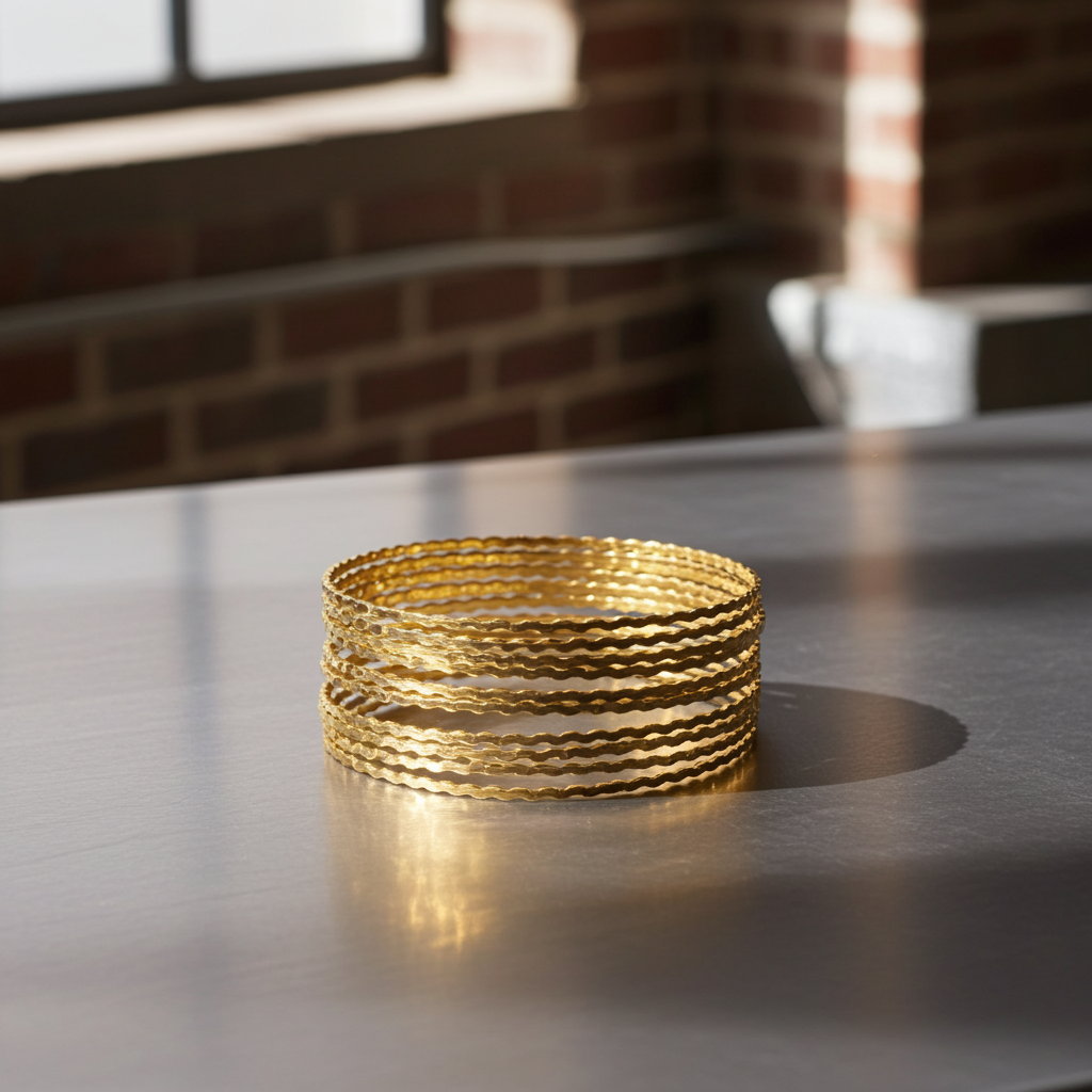 Golden Stack Bangles | 18K Gold Plated Anti Tarnish Bangle