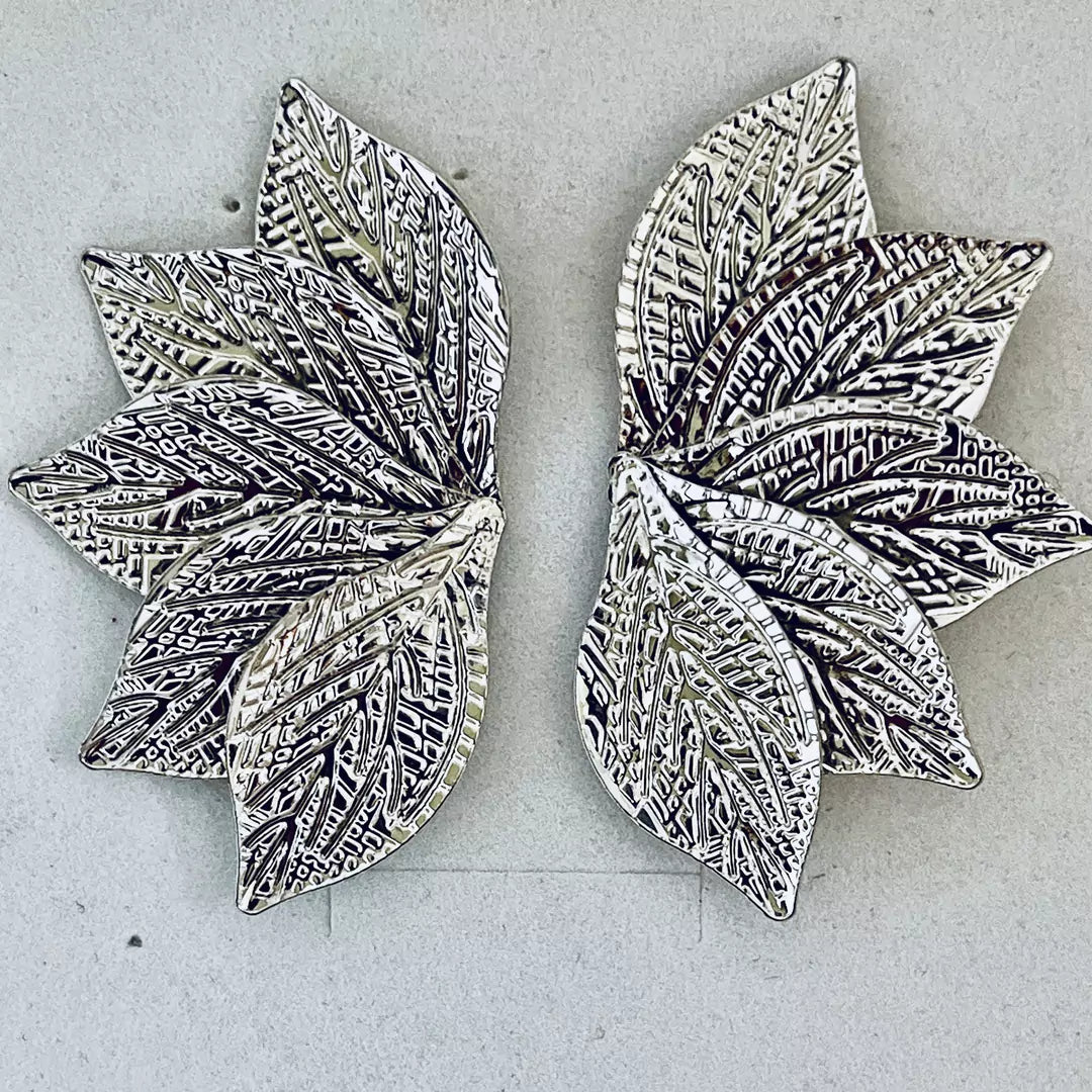 Elegant german silver flower studs, Fashion jewelry available online