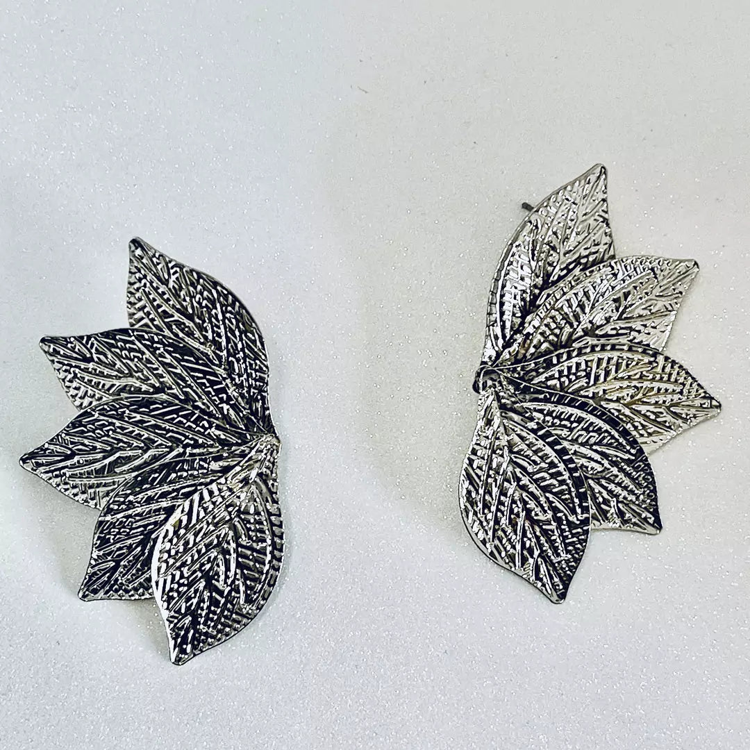 Elegant german silver flower studs, Fashion jewelry available online