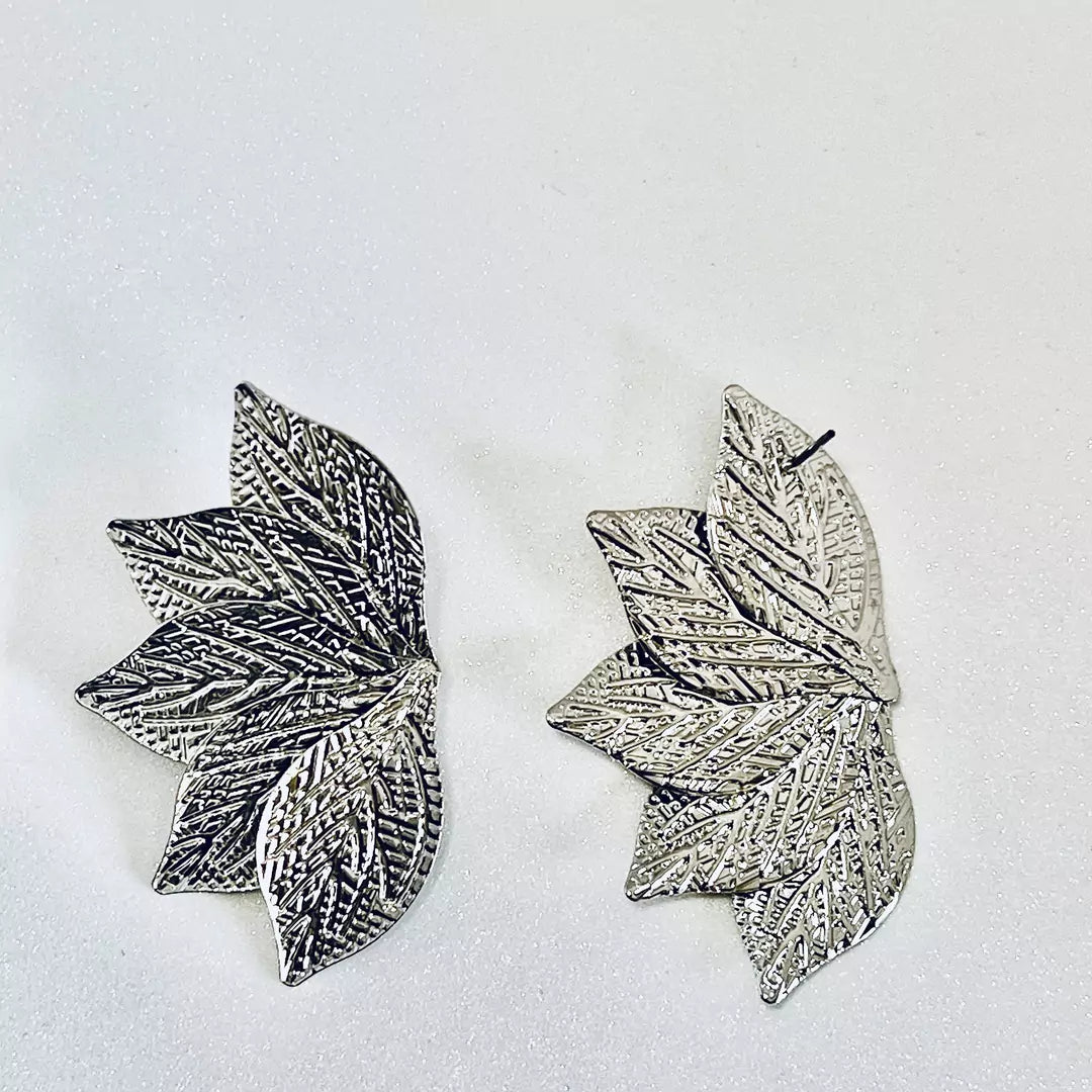 Elegant german silver flower studs, Fashion jewelry available online