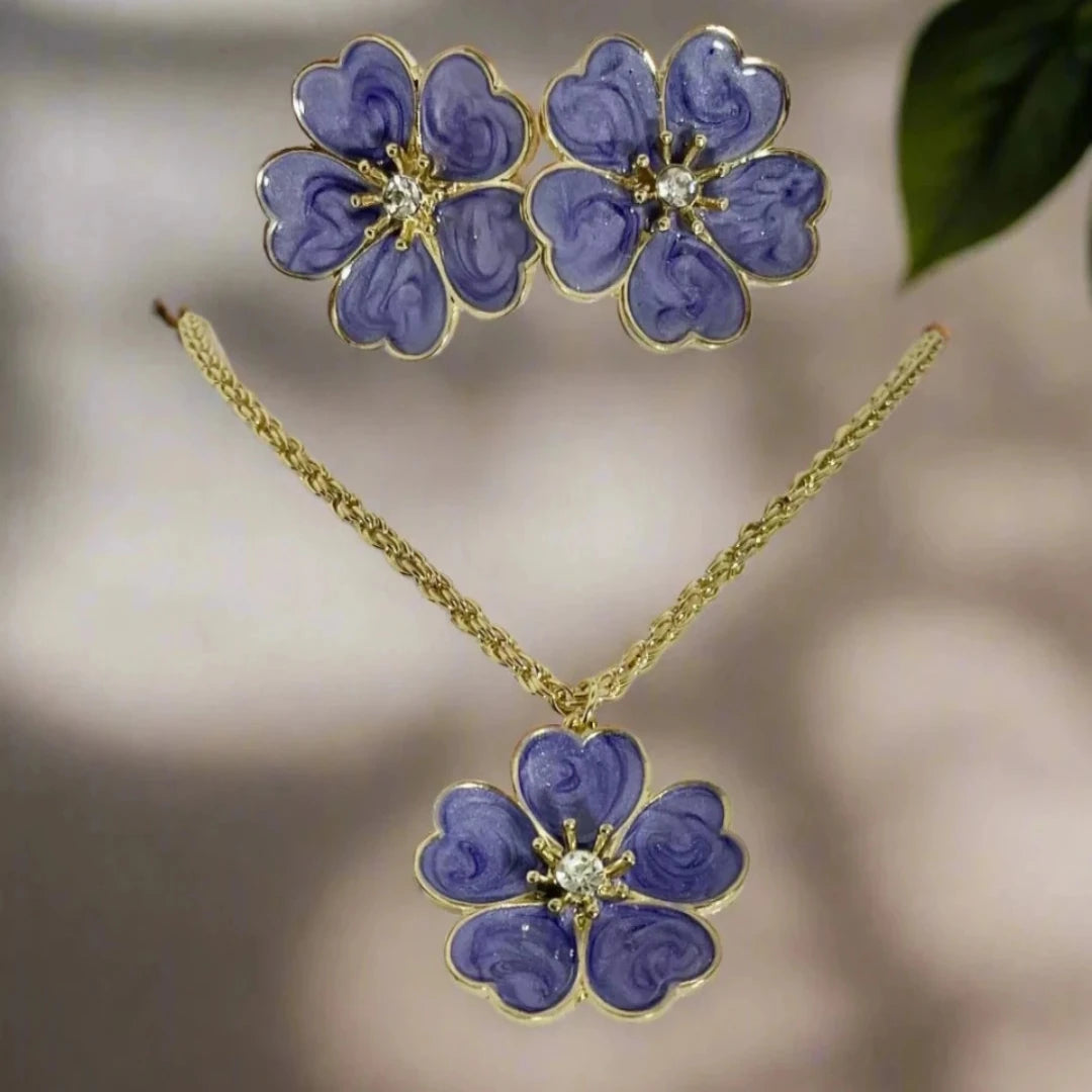 Floral earing and pendant sent