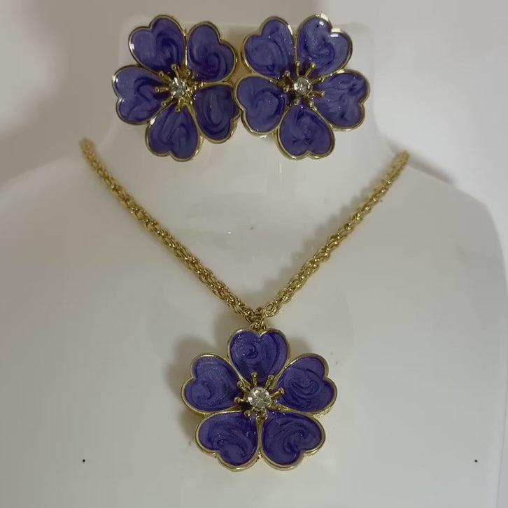 Floral earing and pendant sent