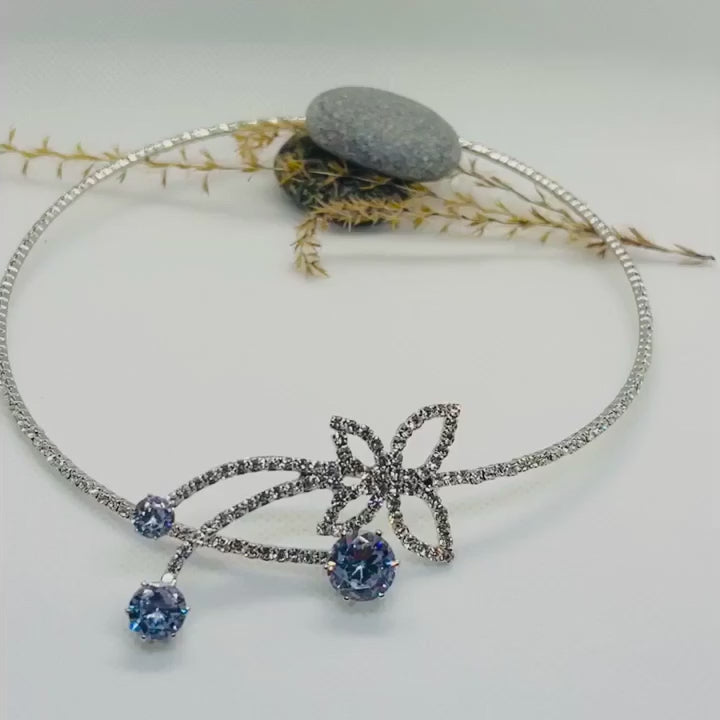 Buy Handcrafted butterfly choker necklace for women with zirconium