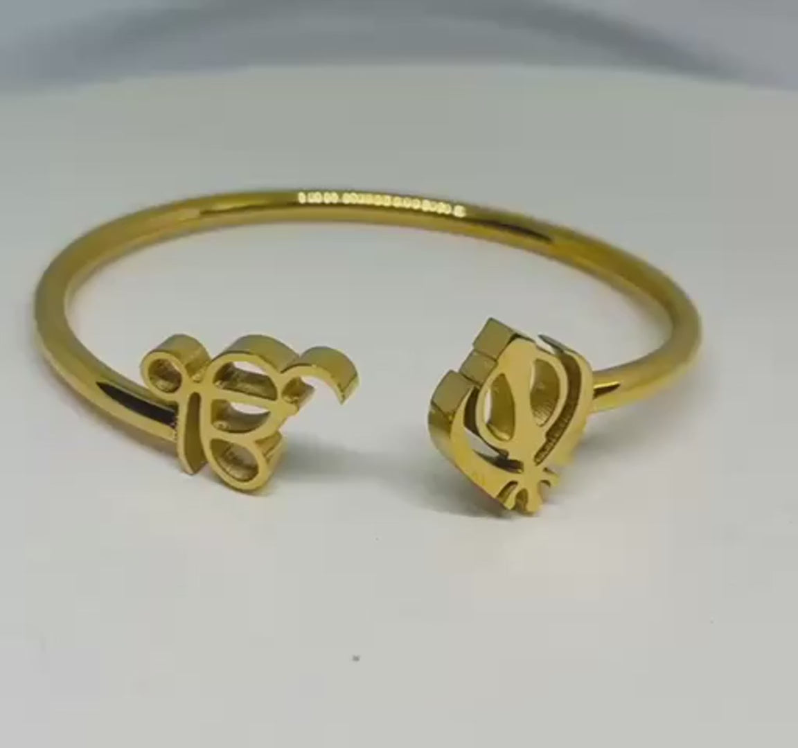 18K gold plated Ek Onkar Khanda Bangle 