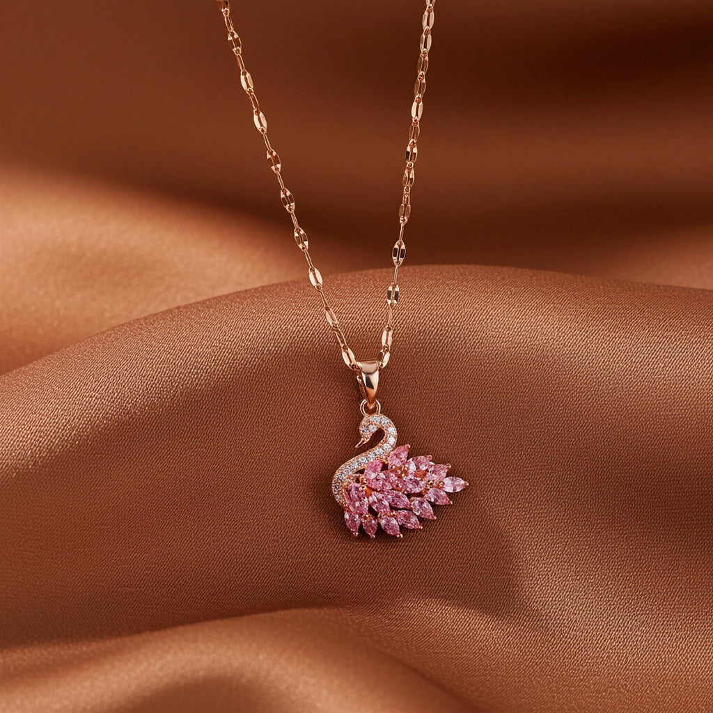 Swarovski swan pink chain pendant video