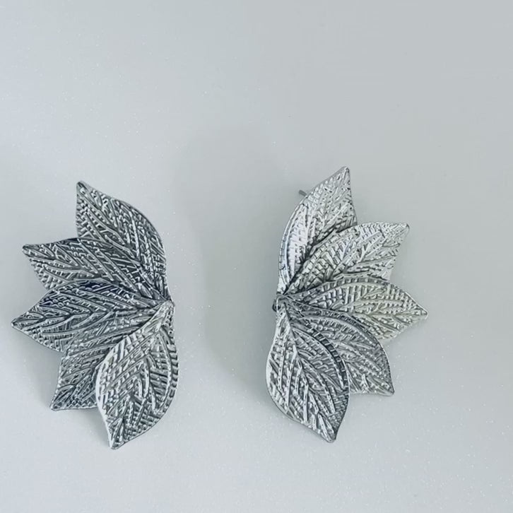 Elegant german silver flower studs, Fashion jewelry available online